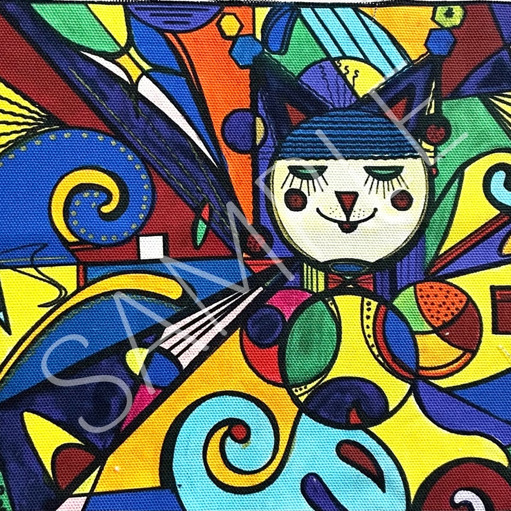 Abstract Print Cat The Clown Canvas for Art Craft.Print of Original